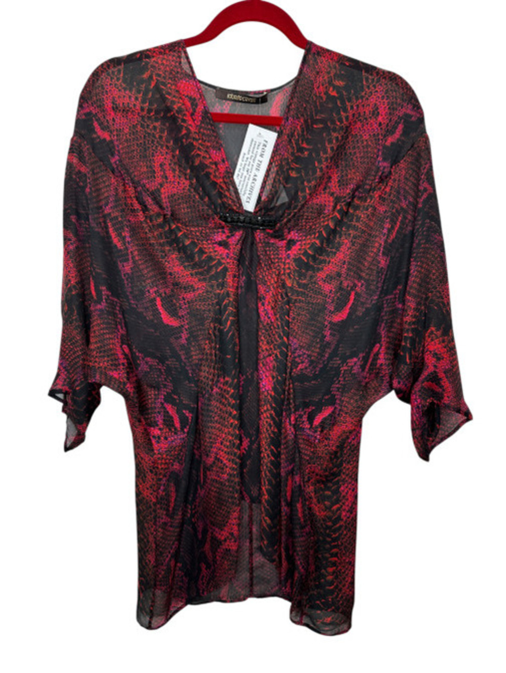 Roberto Cavalli Snake Print Silk Top